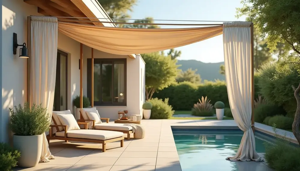 Die besten Methoden, um einen Vorhang an der Terrassenüberdachung zu befestigen