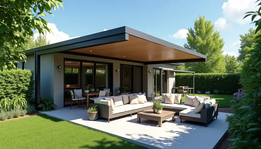 DIY: Erstellen Sie Ihre eigene Terrassenüberdachung Zeichnung